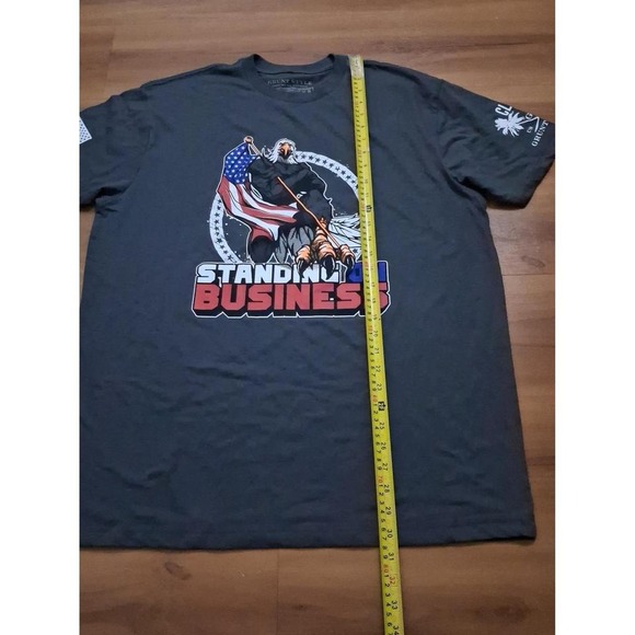 Mens Grunt Style "Standing  On Business" Bald Eagle Graphic T-Shirt - Picture 2 of 6
